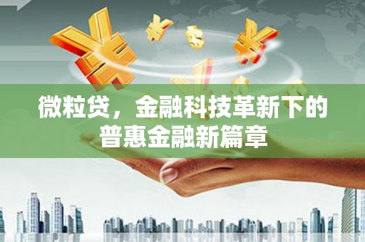 北仑微粒贷，金融科技革新下的普惠金融新篇章