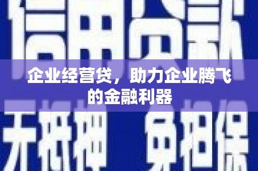 北仑企业经营贷，助力企业腾飞的金融利器