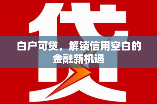 北仑白户可贷，解锁信用空白的金融新机遇