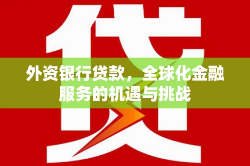 北仑外资银行贷款，全球化金融服务的机遇与挑战