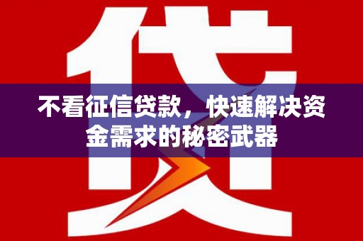 北仑不看征信贷款，快速解决资金需求的秘密武器