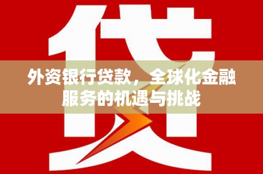 北仑外资银行贷款，全球化金融服务的机遇与挑战
