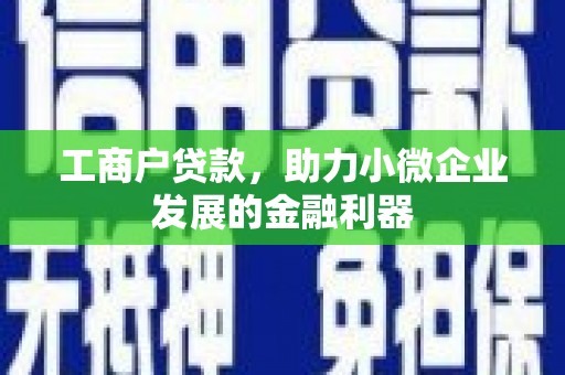 北仑工商户贷款，助力小微企业发展的金融利器