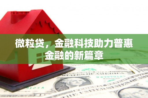 北仑微粒贷，金融科技助力普惠金融的新篇章