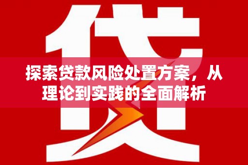 北仑探索贷款风险处置方案，从理论到实践的全面解析